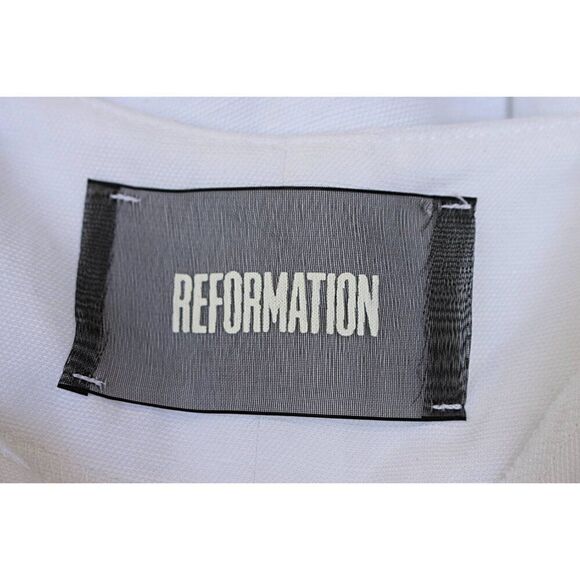 Reformation - "Cruz" Wrap Dress in White Linen, size Small #14 - Picture 4 of 12